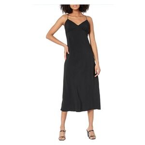 Madewell | Dresses | Madewell Brown Satin Sleeveless Midi Dress | Poshmark